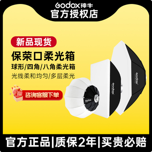 Godox神牛柔光箱60 90cm方形长条柔光罩65cm球形球型灯笼罩柔光球95cm八角四角影棚直播间补光灯罩附件保荣口