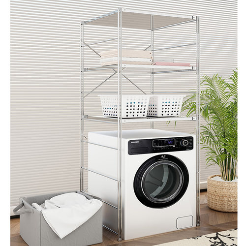 洗衣机上方免打孔不锈钢置物架