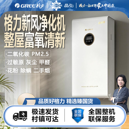 格力新风净化机壁挂除甲醛除烟味