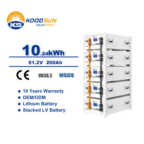 10.24kwh低压堆叠式磷酸铁锂太阳能储能电池51.2v200Ah