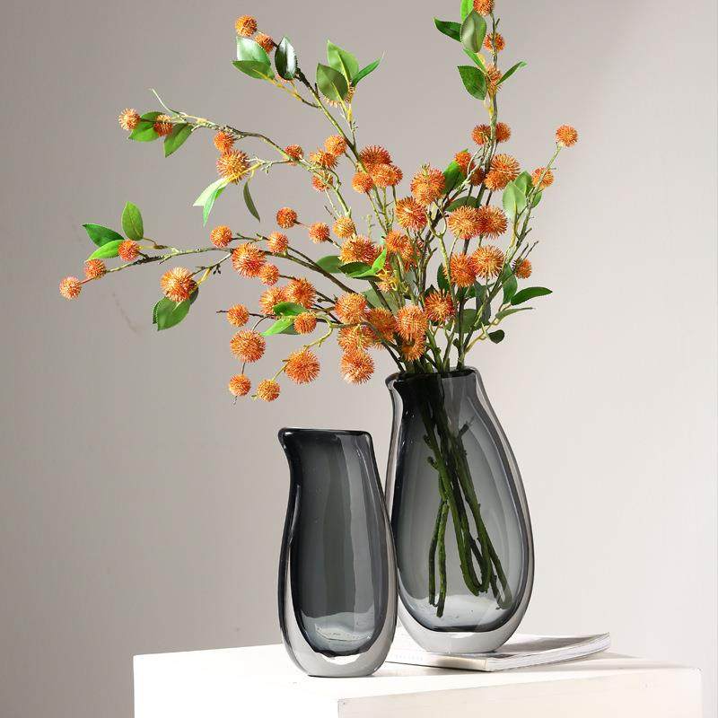 玻璃花瓶透明插花水养玄关装饰品摆件客厅创意现代简约样板间摆设