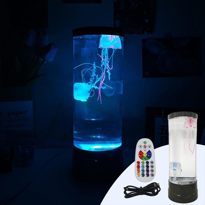 中号led小夜灯现代简约儿童灯家居摆件智能氛围灯水母灯