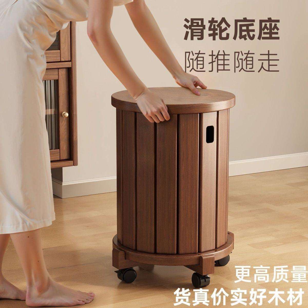 中式实木多合一收纳茶几客厅叠叠凳可拆卸简约现代木骨架大理石