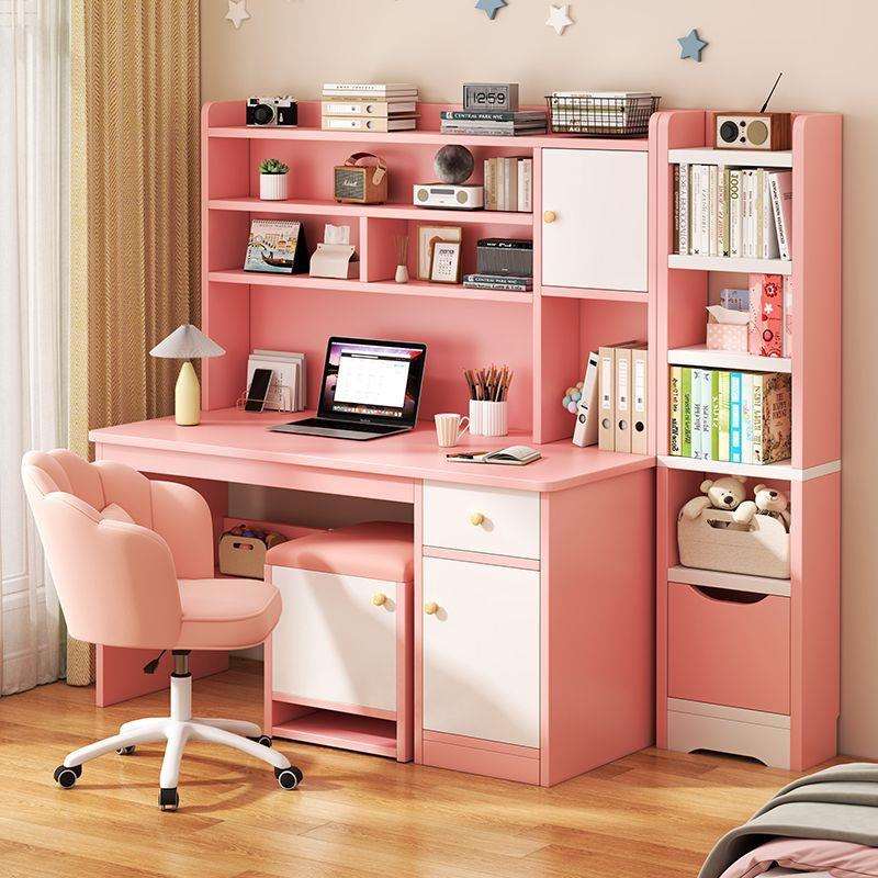 卧室书桌学生家用书桌书架书柜一体桌学习桌椅台式电脑桌写字桌子
