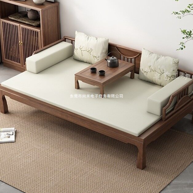 新中式简约推拉两用床榻实木罗汉床小户型家用客厅沙跨境其他成人