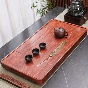 新款实木茶盘家用客厅中式现代简约茶台排水仿黑檀茶盘原木茶台