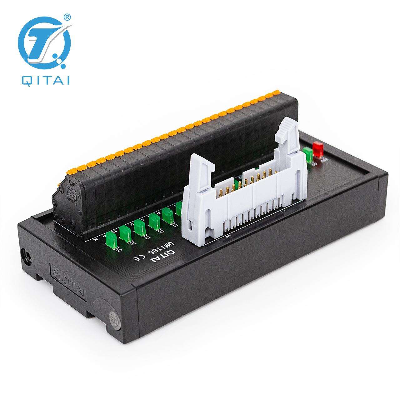 QMT185输入式端子台欧式快插端子8位输出直插式转接牛角座端子台