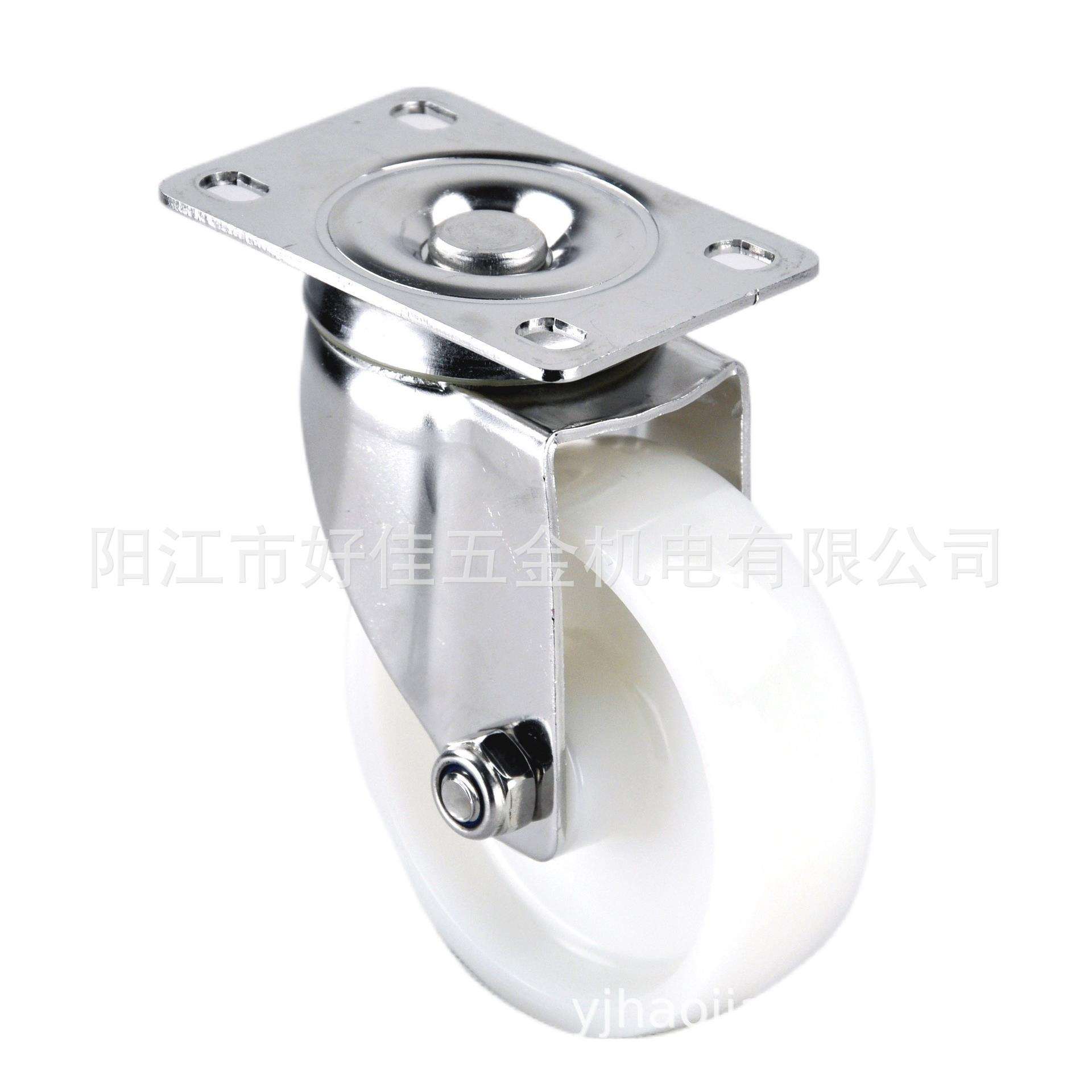 100X32mm中型304全不锈钢平板万向尼龙脚轮