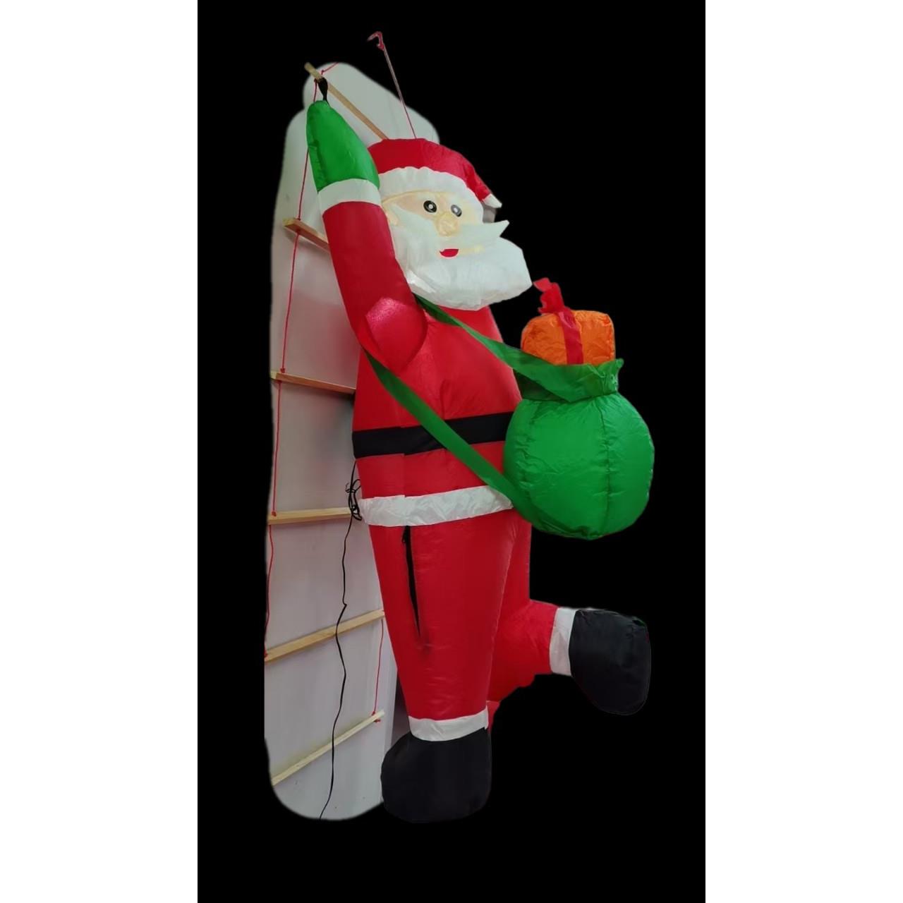 圣诞节充气圣诞老人爬绳梯气模led灯发光装饰品户外庭院摆件