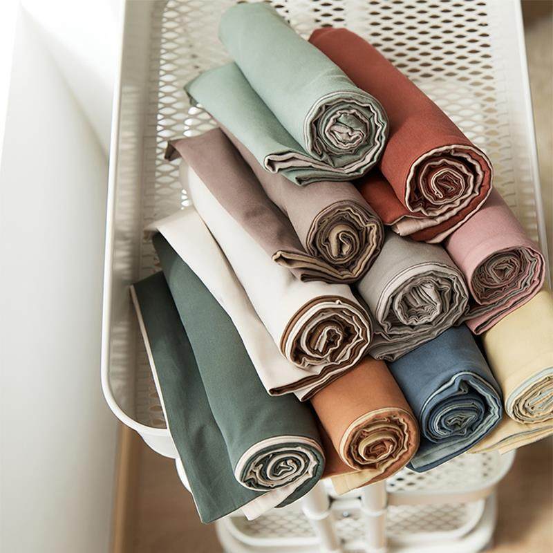 100S双拼磨毛枕套秋冬全棉纯棉单人纯色一对装48×74cm枕头套