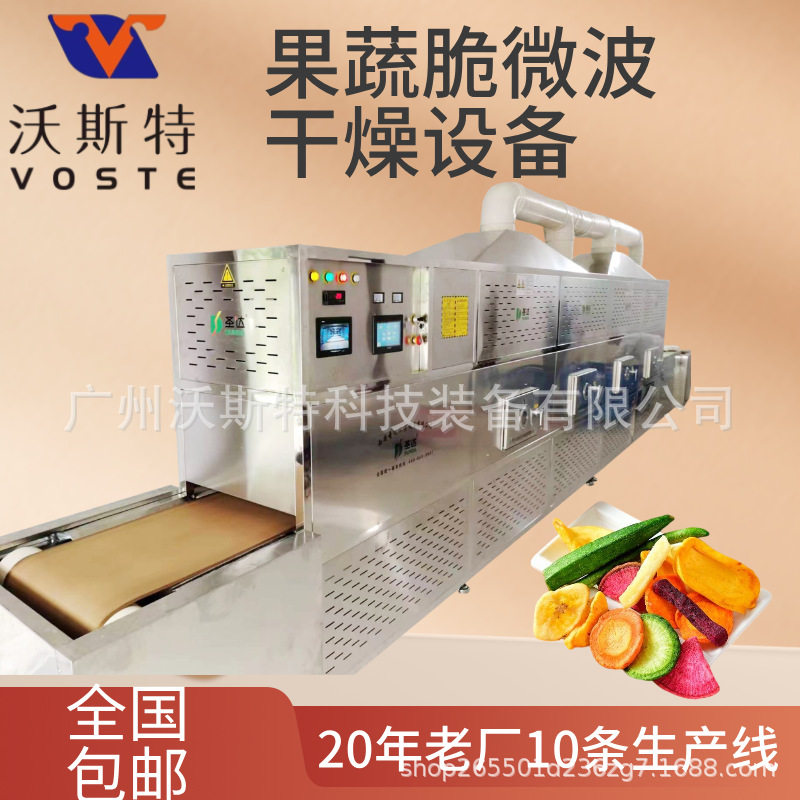 果蔬脆微波干燥设备 干果烘干设备 隧道式果蔬脱水设备