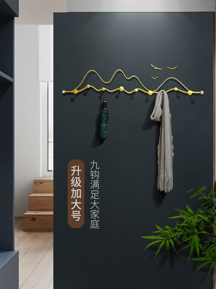 轻奢现代玄关门后金属挂钩