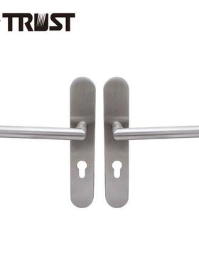 华信TP01-R72EUTH003SS不锈钢圆角面板配空心弯管分体拉手门锁