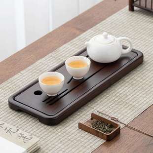 日式轻奢楠竹家用小型新中式干泡台茶台办公室迷你蓄水储水小茶盘