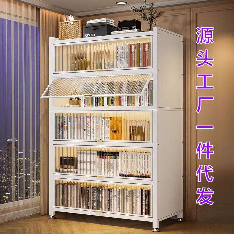 特厚落地厨房置物架微波炉收纳架多层耐用锅碗柜防尘挡板门餐边柜