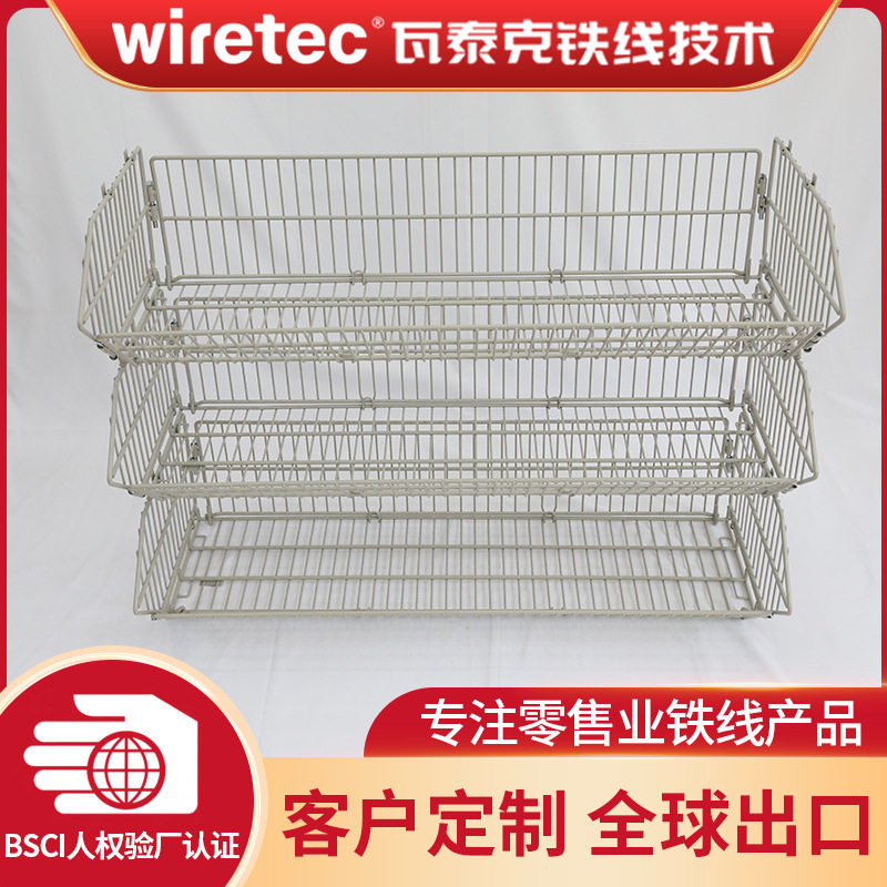 超市便利店金属斜口篮网架