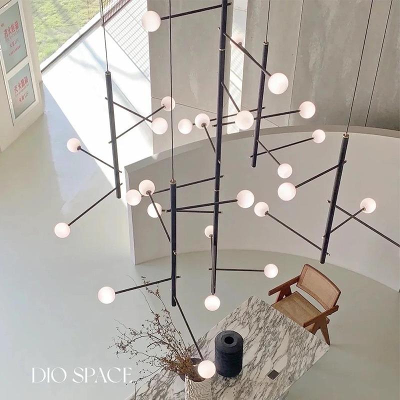 楼梯吊灯设计师别墅挑空层长吊灯loft复式楼中空大厅大吊灯床头灯