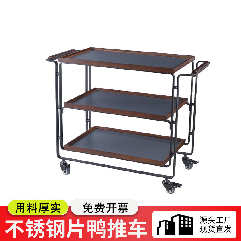 商用实木三层大号移动烤鸭车