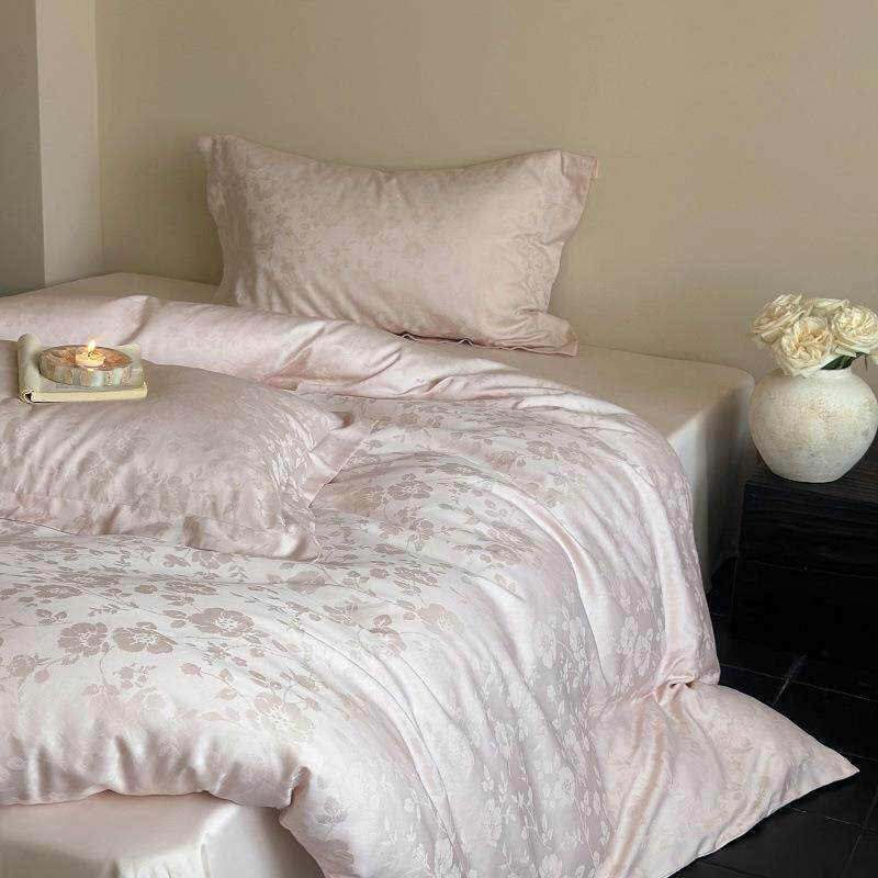 美式轻奢100支长绒棉提花四件套四季可用床上用品被套床单床笠1.8