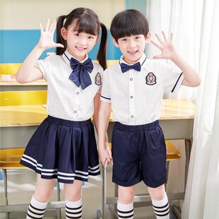 幼儿园服夏季 小学生毕业照演出班服六一表演服校服 英伦风校服套装