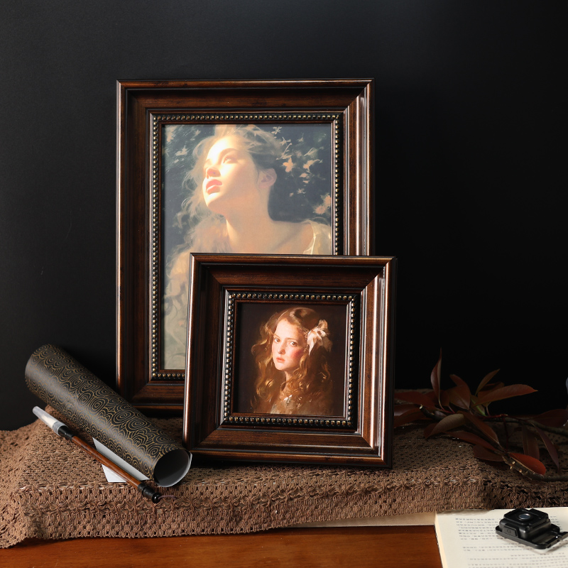 欧式复古相框美式加冲洗照片做成框方5摆台7七10寸挂墙定制画框