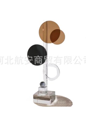 现代简约创意水晶摆件水晶饰品工艺品样板房售楼处家居玄关电视柜