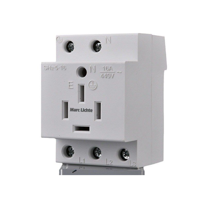 Marc Lichte AC30模数化导轨16A三相五线上圆插座阻燃面板配电箱