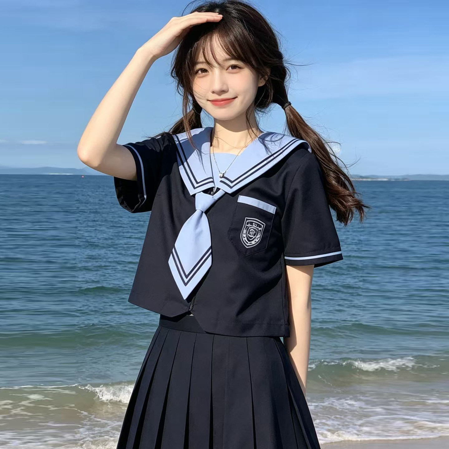 新款原创jk制服套装水手服正版短袖短裙收腰日系学院风制服女夏