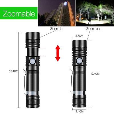 5000LM Led flashlight USBw torch Zoomable 18650 Bicycle Ligh