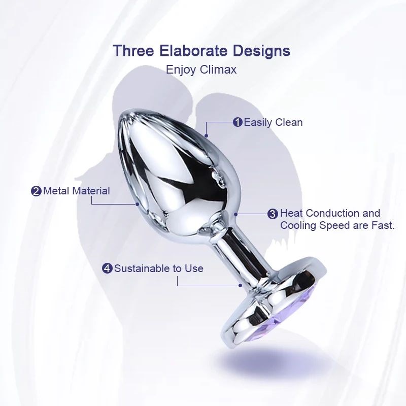 3Size Metal Anal Plug Beginner Butt Plug LMasturbation Tool