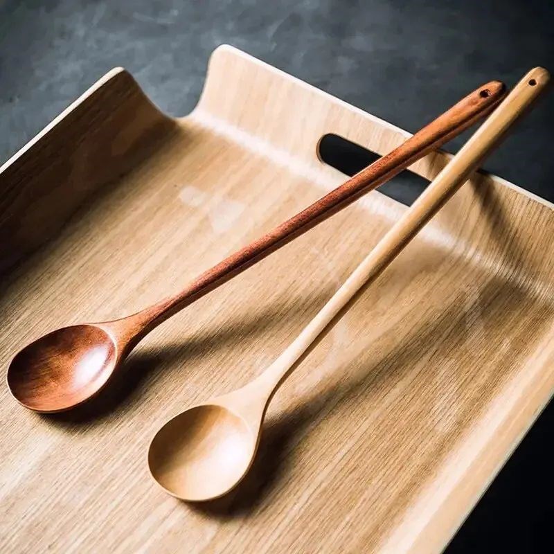 Long Wooden Stirring Spoon, Wooden FSpoon With Long Handle,