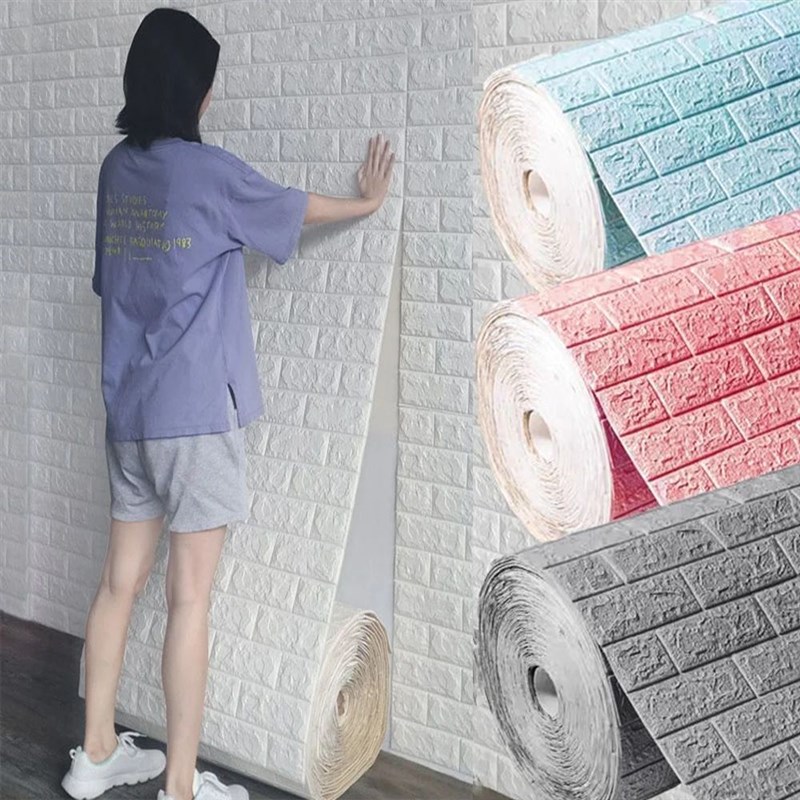 .70cm*77cm h3D Brick Pattern Wall Sticker Self-Adhesive  Pan