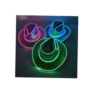 Led Light fDisco Glowing Wireless Hat Bride Luminous Cowgirl