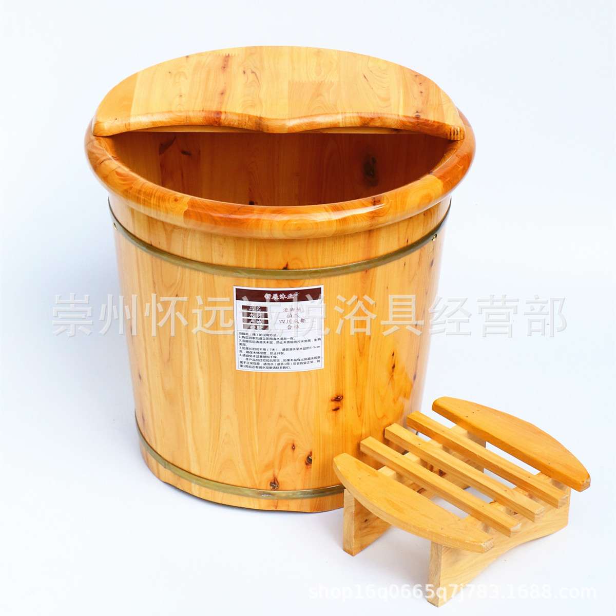 40cm高香柏木圆边加盖凳泡脚桶足浴盆洗脚木桶厂家直供 木制品