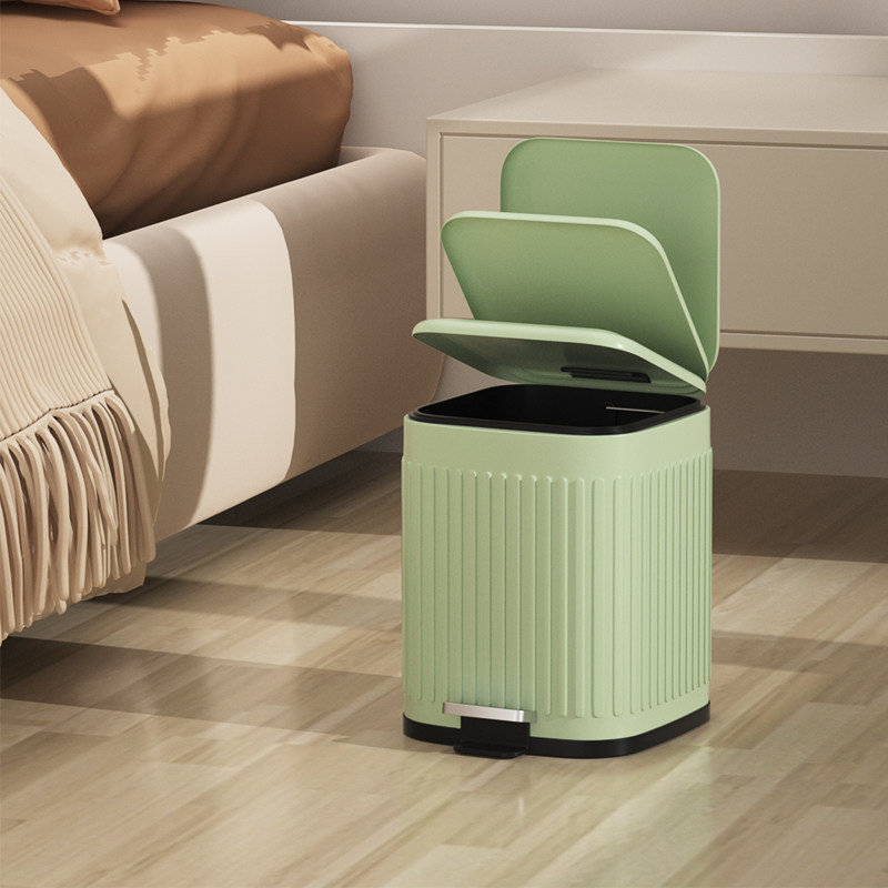 高颜值脚踩垃圾桶家用客厅厨房卫生间轻奢创意带盖双层脚踏不锈钢