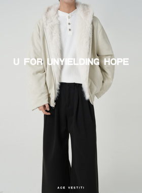 ACE VESTITI 设计感两面穿毛绒外套男士 秋冬保暖个性双面穿外套