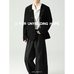 New 霜感 Money无领灯芯绒夹克Cleanfit通勤外套 VESTITI ACE