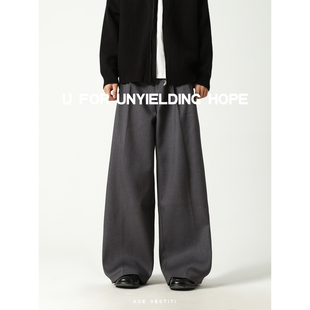 垂感百搭休闲长裤 ACE TR混纺自然褶纹西裤 复合立体裁剪 VESTITI