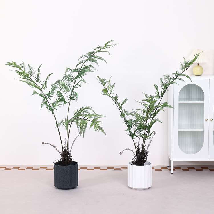 仿真猴头蕨金丝蕨马尾蕨家居装饰绿植盆栽仿真蕨树落地盆栽