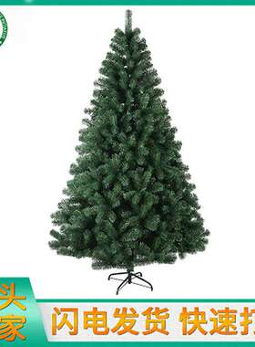 多规格圣诞树 户外居家装饰圣诞摆件 180cmPVC绿色加密普通圣诞树