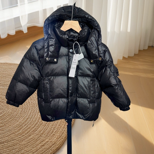 兒童羽絨服男女同款 短款 黑色經典