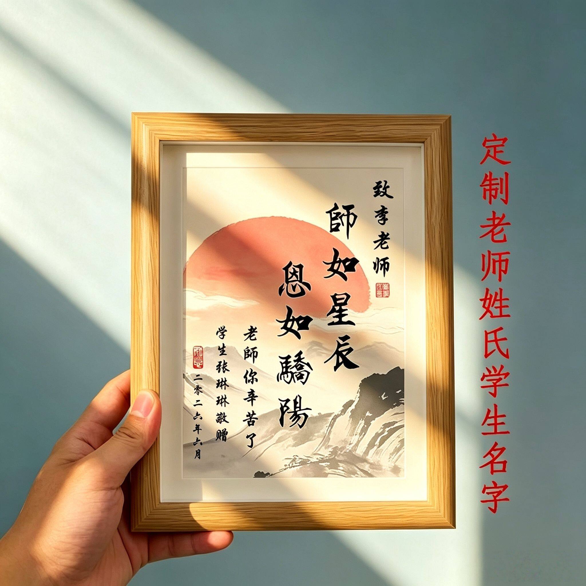 毕业季定制感恩送老师书法相框