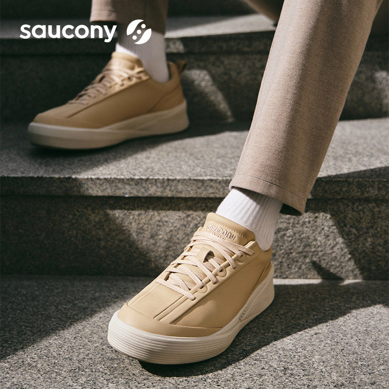 SAUCONY索康尼WHITE板鞋男女款牛皮运动休闲鞋潮流时尚舒适百搭