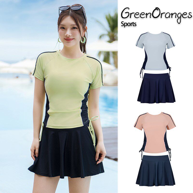 分体泳衣女大码2025新款遮肉显瘦B微胖女孩200斤温泉遮肚保守泳装