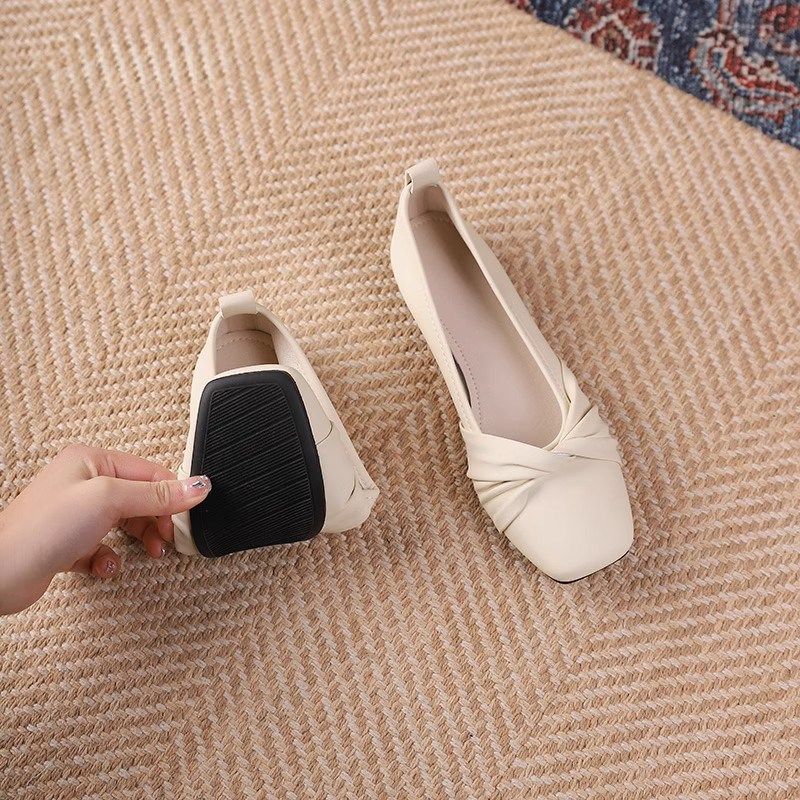 法式单鞋女夏2025新款夏季温柔晚晚鞋平底软底白色W豆豆鞋妈妈鞋,女鞋,浅口单鞋,淘宝优惠券,粉丝福利购,淘宝优惠卷