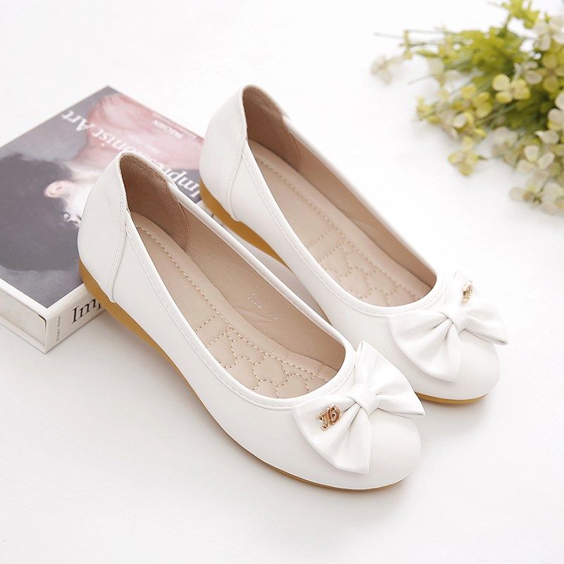 豆豆鞋女2025年新款春秋百搭妈妈鞋子浅口L平底鞋软皮软底防滑单,女鞋,浅口单鞋,淘宝优惠券,粉丝福利购,淘宝优惠卷