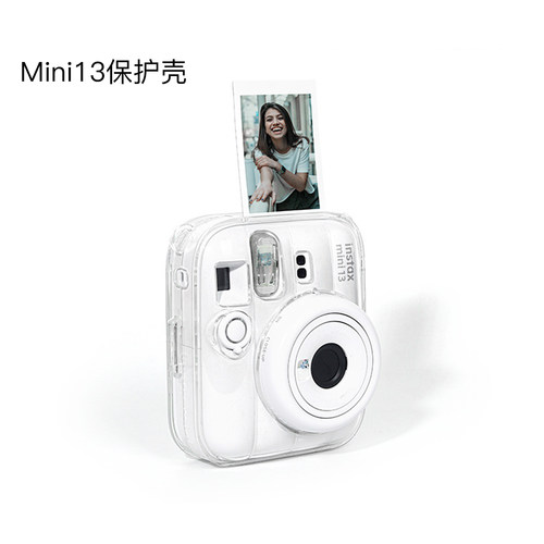 适用拍立得mini13保护套mini99保护壳minievo铝合金镜头盖挂绳斜挎收纳壳子mini41配件透明外壳水晶壳2026款