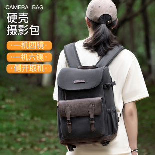 摄影包复古双肩包专业摄影背包相机电脑一体包通勤拉杆旅行户外侧开摄像包单反收纳包男女2025新款