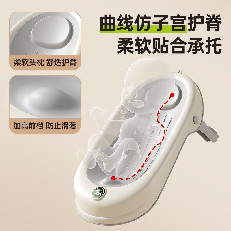 IUU婴儿洗澡浴架坐躺托神w器感温宝宝浴盆浴床托防滑垫新生儿浴网