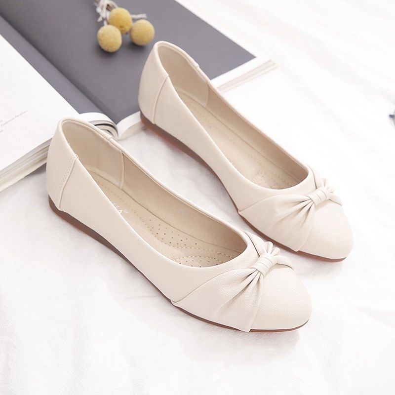 单鞋女平底鞋2h024新款春秋季女鞋浅口百搭豆豆鞋软底软皮妈妈鞋,女鞋,浅口单鞋,淘宝优惠券,粉丝福利购,淘宝优惠卷